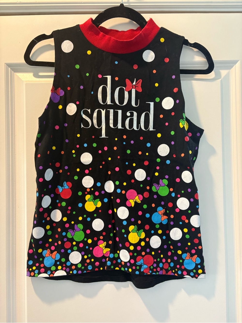 Disney Black Sleeveless 'Dot Squad' Graphic Tank with Multicolor Dots